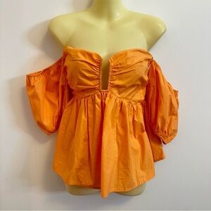 NWT SugarLips Orange Off-Shoulder Blouse